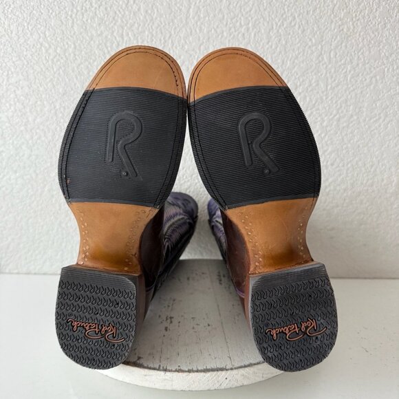 Rod Patrick Womens Cowboy Boots 9AA Brown Purple Round Toe Tall Western Cowgirl - Picture 10 of 13